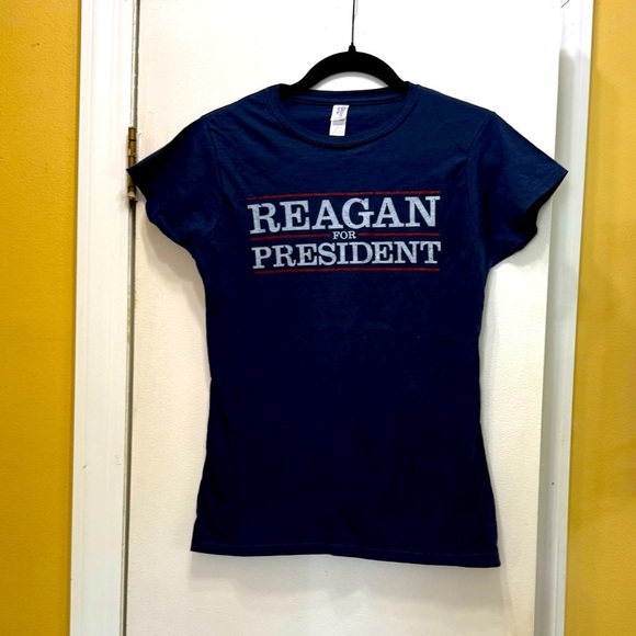 Blue Ladies Fitted Reagan for President T-Shirt! EUC - Picture 1 of 3
